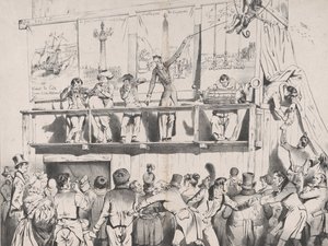 ¡Zing! ¡Zing! ¡Boom_Boom_Boom!!! El espectáculo de los grandes acróbatas políticos, agosto de 1833 de Jean Ignace Isidore Gérard