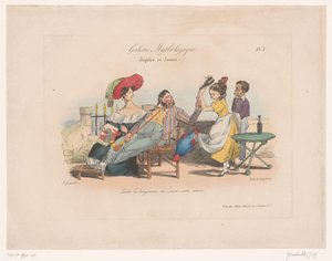 Júpiter y Juno obtienen néctar de Hebe Júpiter et Junon (título sobre el objeto) Platos mitológicos (título de la serie) Gallery Mythologique (título de la serie sobre el objeto) de Jean Ignace Isidore Gérard Grandville