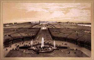 Vista general del Parque y Palacio de Versalles, publicado por Auguste Bry