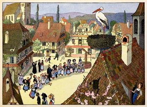 Mi pueblo, los que no olvidan:La llegada de la cigüeña; de Jean Jacques (1873 1951) Waltz