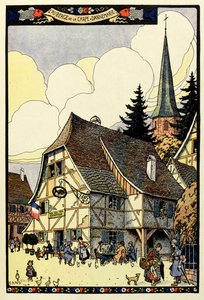 El paraíso tricolor ; Auberge de la carp en Dannemarie 1917 de Jean Jacques (1873 1951) Waltz