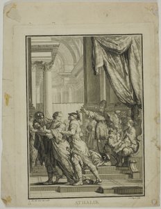 Frontispicio de Athalie, Acto V, Escena VI, de las Oeuvres de Racine