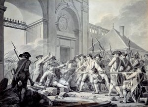 Caso de Nancy: El 31 de agosto de 1790, el marqués de Bouillé (1739-1800) lanzó una represión contra los soldados de la guarnición de Nancy, en rebelión contra sus oficiales. La batalla tuvo lugar frente al puesto de guardia en la Puerta de Stainville de Jean Jacques Francois Le Barbier