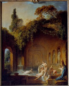 El baño de las ninfas de Jean Jacques Francois Le Barbier
