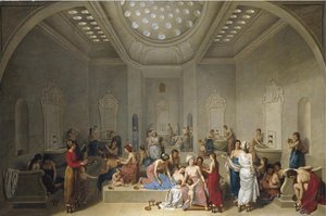 Baño turco Hammam, 1785 de Jean Jacques Francois Le Barbier