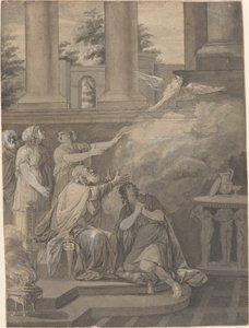 Palas Atenea en Forma de Pájaro Dejando a Néstor y Telémaco de Jean Jacques François Le Barbier I