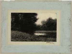 Paisaje con estanque de Jean Jacques Henner