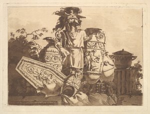 Composición con antigüedades, de Recueil de Compositions par Lagrenée Le Jeune Colle..., 1782-84