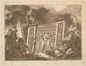 Frontispicio, de Recueil de Compositions par Lagrenée Le Jeune Collection of Compositio..., 1782 de Jean Jacques Lagrenee