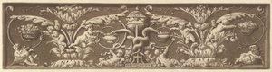 Friso ornamental con putti y serpientes entrelazadas, de Recueil de Différentes Compositi..., 1784 de Jean Jacques Lagrenee