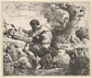 San Jerónimo en un paisaje de Jean Jacques Lagrenee