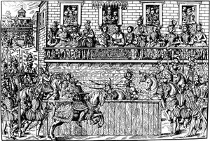 Muerte del Rey Enrique II en el Torneo, 1559 1570 de Jean Jacques Perrissin