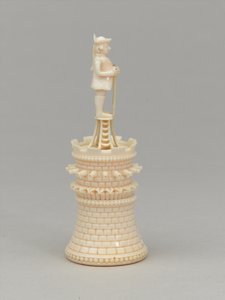 Torre blanca, pieza de ajedrez, India, circa 1820 de Jean Jacques Scherrer
