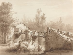 Un Camino Rural sobre un Puente Antiguo de Jean Jacques de Boissieu