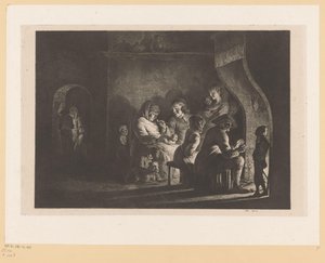 Familia campesina alrededor de una chimenea de Jean Jacques de Boissieu