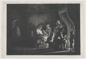 Atardecer en el pueblo, 1800 de Jean Jacques de Boissieu