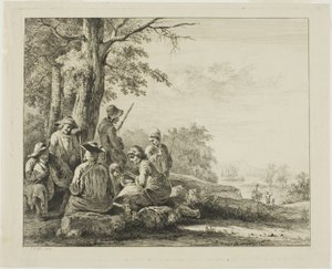 Escena familiar en el paisaje de Jean Jacques de Boissieu