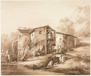 Paisaje con molino de agua, c1790 de Jean Jacques de Boissieu