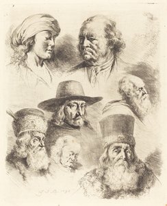 Siete Estudios de Cabezas de Jean Jacques de Boissieu