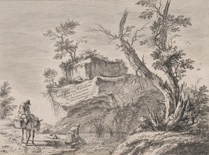 Página de título a una serie de diez paisajes, 1763 de Jean Jacques de Boissieu