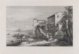 Vista de la antigua aduana en Roma de Jean Jacques de Boissieu