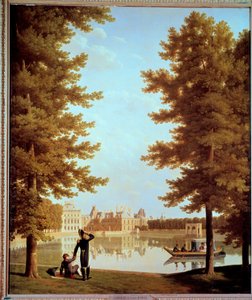 Paseo del Emperador Napoleón I (1769-1821) y María Luisa en el Estanque de Carpas en Fontainebleau