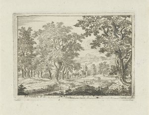 Paisaje de río lleno de árboles de Jean Joseph Hanson