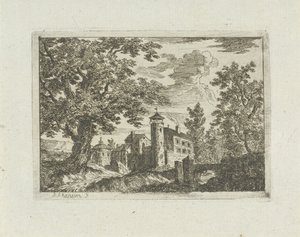 Castillo en un paisaje de Jean Joseph Hanson