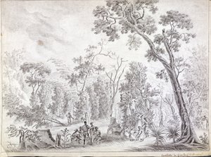 Cosecha de clavos en La Reunión, principios del siglo XIX de Jean Joseph Patu de Rosemont