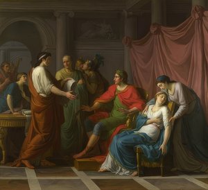 Virgilio lee la Eneida a Augusto y Octavia. 1787 de Jean Joseph Taillasson