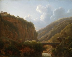 Vista del monasterio de San Cosimato, al norte de Roma de Jean Joseph Xavier Bidauld