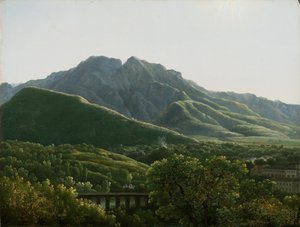 Vista del Puente y Parte de la Ciudad de Cava, Reino de Nápoles de Jean Joseph Xavier Bidauld