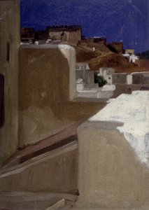 Vista de la casbah (kasbah) desde mi terraza por Lecomte du Nouy (1842-1923), Tánger