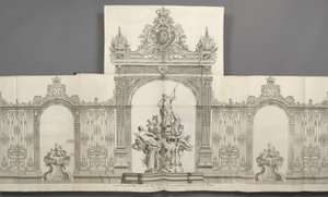 Diseño de las grandes rejas colocadas en la Plaza Real de Nancy en 1755 por orden de S. M. el Rey