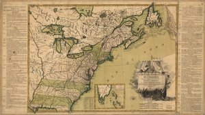 Mapa de los Estados Unidos de América tras el Tratado de Paz de 1783.