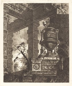 Jarrón sostenido por dos esfinges de Jean Laurent Legeay