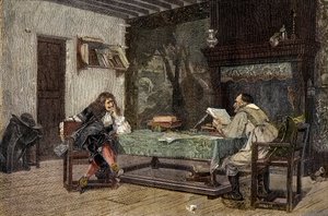 Colaboración entre Jean Baptiste Molière y Pierre Corneille dramaturgos franceses - grabado después de la pintura de Jean-Léon Gérôme de Jean Leon (after) Gerome
