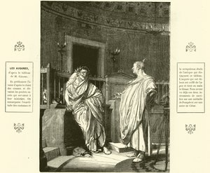Dos augures, sacerdotes de la antigua Roma de Jean Leon (after) Gerome