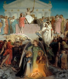 Detalle: El siglo de Augusto, detalle central: la natividad de Jean Leon Gerome