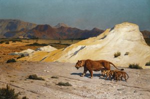 Leona y cachorros de Jean Leon Gerome
