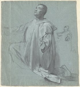 Un joven monje benedictino arrodillado de Jean Leonard Lugardon