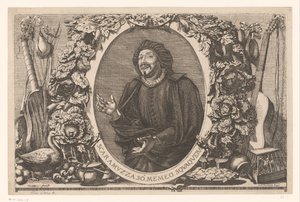 Portret van Tiberio Fiorilli in de rol van Scaramuccia (Scaramouche) de Jean Lepautre (attributed to)