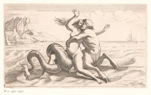 Tritón secuestra a una mujer de Jean Lepautre (attributed to)