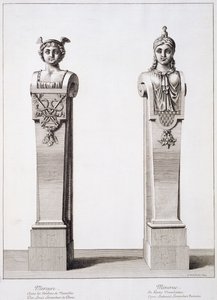 Bustos de Mercurio y Minerva de Louis Lerambert en Versalles