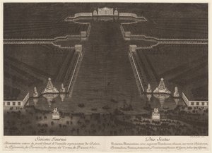 Iluminaciones alrededor del gran canal de Versalles de Jean Lepautre