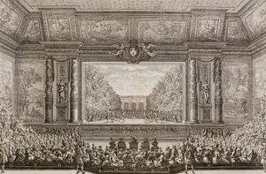 Las fiestas del Amor y de Baco por Jean Baptiste Lully (Giovanni Battista Lulli) (1632-1687) en Versalles 1668 - Las fiestas del Amor y de Baco por Jean-Baptiste Lully representadas en 1668 en el Pequeño Parque de Versalles, durante el festival encargado p de Jean Lepautre