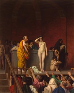 Mercado de esclavos en la Antigua Roma de Jean Leon Gerome