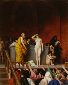 Mercado de esclavos en la Antigua Roma de Jean Leon Gerome