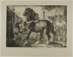 Un herrador francés, lámina 12 de Varios temas dibujados del natural sobre piedra de Jean Louis André Théodore Géricault