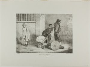 Una mujer paralítica, lámina 9 de Varios temas dibujados del natural y en piedra (The English Suite) de Jean Louis André Théodore Géricault
